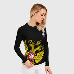 Рашгард женский Флаг и Герб России, цвет: 3D-принт — фото 2
