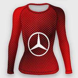 Рашгард женский Mercedes: Red Carbon, цвет: 3D-принт