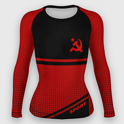 Рашгард женский USSR: Black Sport, цвет: 3D-принт