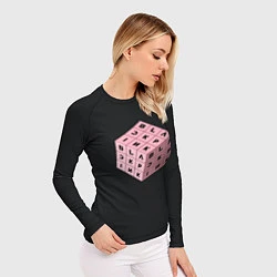 Рашгард женский Black Pink Cube, цвет: 3D-принт — фото 2