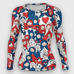 Женский рашгард Русские матрешки триколор