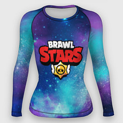 Рашгард женский BRAWL STARS лого в космосе, цвет: 3D-принт