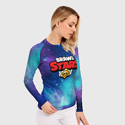 Рашгард женский BRAWL STARS лого в космосе, цвет: 3D-принт — фото 2