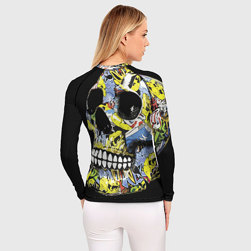Женский рашгард Graffiti - Skull / 3D-принт – фото 4