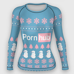 Рашгард женский Pornhub - christmas sweater, цвет: 3D-принт