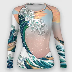 Рашгард женский Большая волна в канагаве, цвет: 3D-принт