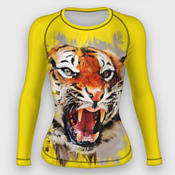 Рашгард женский Оскал тигра, цвет: 3D-принт