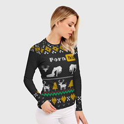 Рашгард женский Pornhub свитер с оленями, цвет: 3D-принт — фото 2