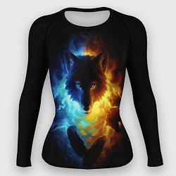 Рашгард женский Волки в огне, цвет: 3D-принт