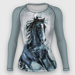 Рашгард женский Нарисованный конь, цвет: 3D-принт