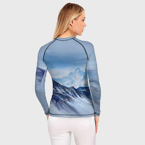 Женский рашгард Серо-голубые горы / 3D-принт – фото 4