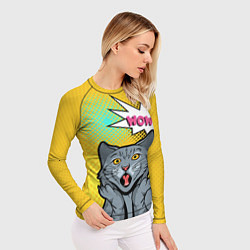 Рашгард женский Pop Art Cat Wow, цвет: 3D-принт — фото 2