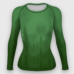 Рашгард женский Зеленый Лес, цвет: 3D-принт