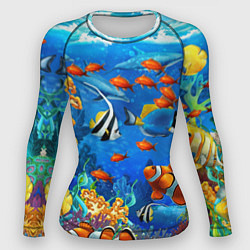 Рашгард женский Коралловые рыбки, цвет: 3D-принт