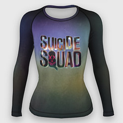 Рашгард женский SUICIDE SQUAD 2016 лого металл, цвет: 3D-принт