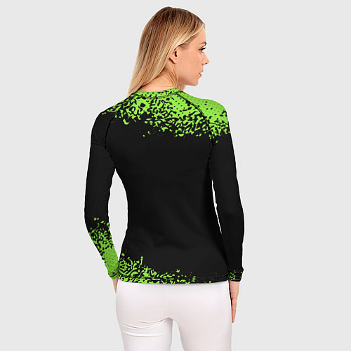 Женский рашгард Пивозавр - Краска / 3D-принт – фото 4