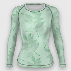 Рашгард женский Зеленые листья, цвет: 3D-принт