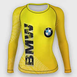 Рашгард женский BMW СЛЕДЫ ШИН БМВ, цвет: 3D-принт