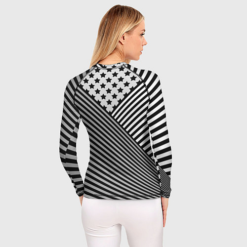 Женский рашгард Полосатый комбинированный узор / 3D-принт – фото 4