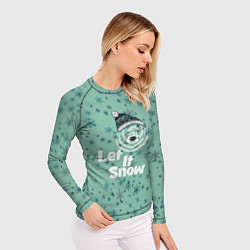 Рашгард женский Зима снежинки, цвет: 3D-принт — фото 2
