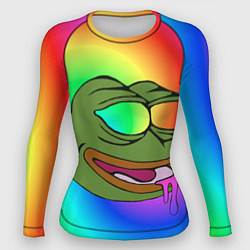 Рашгард женский Pepe rainbow, цвет: 3D-принт