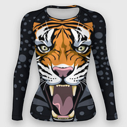 Рашгард женский Амурский тигр в ночи, цвет: 3D-принт