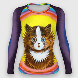 Рашгард женский Радужный кот Луиса Уэйна, цвет: 3D-принт