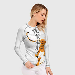 Рашгард женский Китайский тигр, цвет: 3D-принт — фото 2