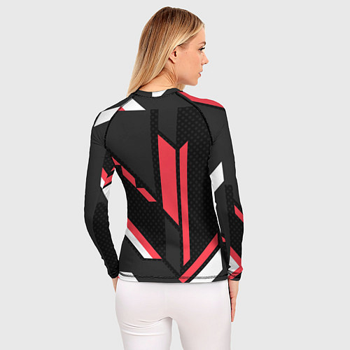 Женский рашгард MERCEDES-BENZ AMG GEOMETRY STRIPES RED / 3D-принт – фото 4