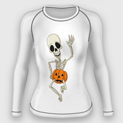 Рашгард женский Скелет в тыкве, цвет: 3D-принт