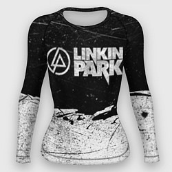 Рашгард женский Линкин Парк Лого Рок ЧБ Linkin Park Rock, цвет: 3D-принт