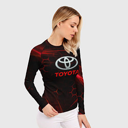 Рашгард женский Toyota Неоновые соты, цвет: 3D-принт — фото 2