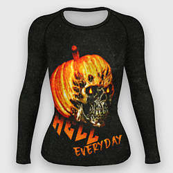 Рашгард женский Helloween череп тыква scull pumkin, цвет: 3D-принт