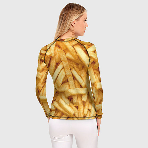 Женский рашгард Картошка фриФастфуд / 3D-принт – фото 4