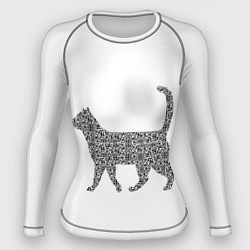 Рашгард женский QR - кот, цвет: 3D-принт