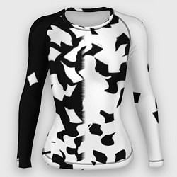 Рашгард женский Черно-белый камуфляж, цвет: 3D-принт