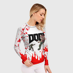 Рашгард женский Doomguy vs Cyberdemon спина, цвет: 3D-принт — фото 2