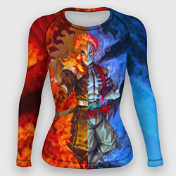 Рашгард женский Аказа и Ренгоку противостояние клинок рассекающий, цвет: 3D-принт