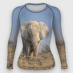 Рашгард женский Африканский белый слон, цвет: 3D-принт