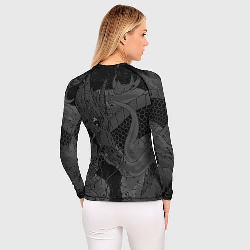 Женский рашгард Белый Дракон Гранж White Dragon / 3D-принт – фото 4