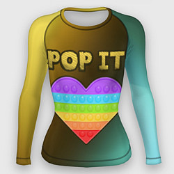 Рашгард женский Pop It - Heart - Abstraction, цвет: 3D-принт