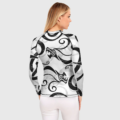 Женский рашгард ТОКИЙСКИЕ МСТИТЕЛИ ТАТУ ДРАКЕНА, ЧЁРНЫЙ ДРАКОН / 3D-принт – фото 4