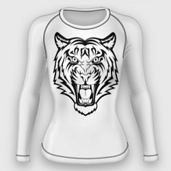 Женский рашгард Черно белый тигр