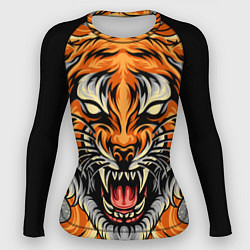 Рашгард женский Символ года тигр в гневе, цвет: 3D-принт