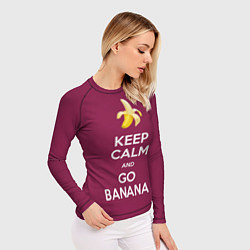 Рашгард женский Keep calm and go banana, цвет: 3D-принт — фото 2