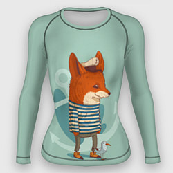 Рашгард женский Лис-моряк, цвет: 3D-принт