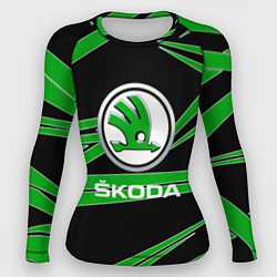 Рашгард женский Skoda: Geometry, цвет: 3D-принт