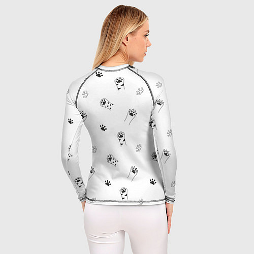 Женский рашгард Паттерн - кошачьи лапки 3D / 3D-принт – фото 4