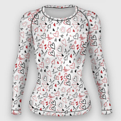 Рашгард женский Valentines Pattern, цвет: 3D-принт
