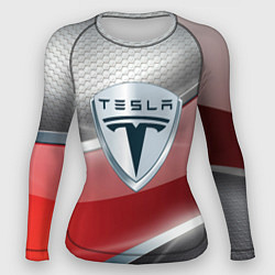 Рашгард женский Tesla - Logo Style, цвет: 3D-принт